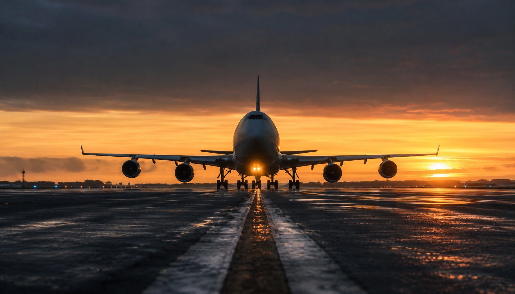 Cargo aircraft at dawn